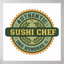 Chef de sushi authentique posters