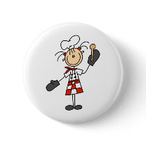 Chef Girl with Wooden Spoon Buttons