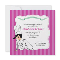 Chef Invitation for Girls