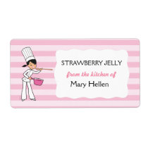 Chef Jar Label in Pink