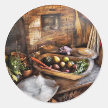 Chef - Kitchen - The start of a healthy meal Round Sticker