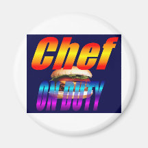 CHEF ON DUTY REFRIGERATOR MAGNETS