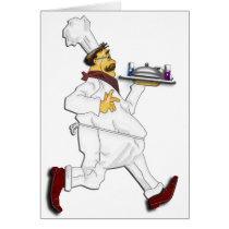 Chef on the run greeting card