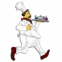 Chef on the run photo cutout