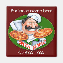 Chef rapide de pizza de la livraison magnets pour réfrigérateur