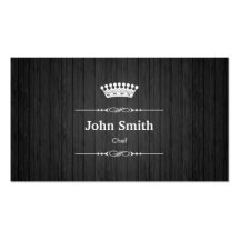 Chef Royal Black Wood Grain Business Card Template