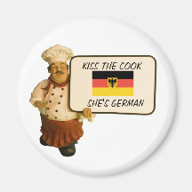 Chef Says Kiss The Cook Fridge Magnet