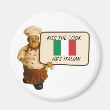 Chef Says Kiss The Cook Fridge Magnets