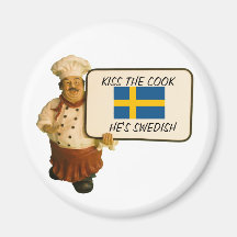 Chef Says Kiss The Cook Refrigerator Magnet