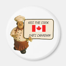 Chef Says Kiss The Cook Refrigerator Magnet