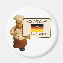 Chef Says Kiss The Cook Refrigerator Magnets
