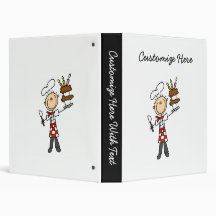 Chef With Birthday Cake Vinyl Binders
