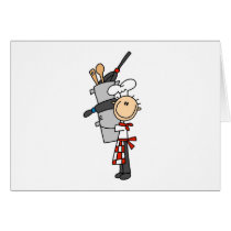 Chef with Pots and Pans Tshirts and Gifts Card