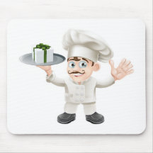 Chef with present mouse mat