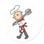 Chef with Salad Tongs StickersS