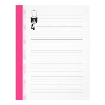 Chef's Cat Lined Recipe Pages Customized Letterhead