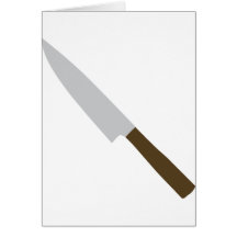 chefs kitchen knife icon greeting card