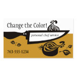 Chef's knife sliced onion chef cooking biz cards business card templates