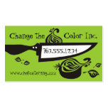 Chef's knife sliced onion chef cooking biz cards business card templates
