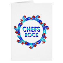 Chefs Rock Red Stars Greeting Card
