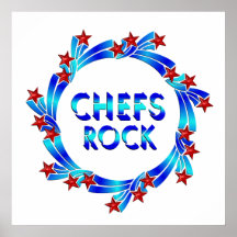 Chefs Rock Red Stars Poster