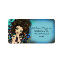 Chelsea Mermaid Seahorse Fantasy Art Address Label