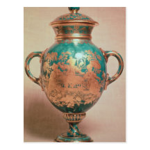 Chelsea vase and lid with gilt chinoiserie postcard