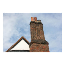 Cheminée sur la maison de Tudor, Amersham R-U Impression Photo