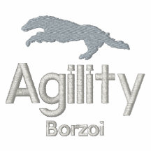 Chemise brodée par barzoï d'agilité polos avec broderie