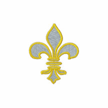 Chemise brodée parlis bleu-clair et d'or polos brodés