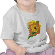 Chemise d'enfant en bas âge de tournesol t-shirts