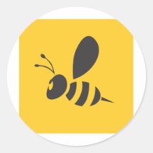 Chemise jaune fraîche de logo d'icône d'abeille adhésifs