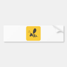 Chemise jaune fraîche de logo d'icône d'abeille adhésifs pour voiture