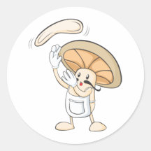 Chemises de champignon - pâte de Baker de chef de  Autocollant Rond