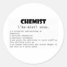 Chemist Definition Round Sticker
