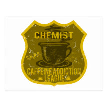 Chemistry Caffeine Addiction League Postcards