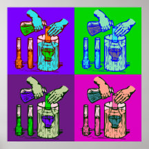 Chemistry Displacement Pop Art Posters