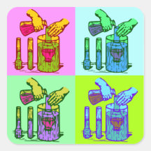 Chemistry Displacement Pop Art Square Sticker