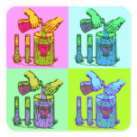 Chemistry Displacement Pop Art Square Stickers