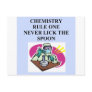 chemistry: never lick the spoon post cards