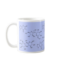 chemistry of tea and coffee in blue coffee mugs