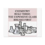 chemistry: the epensive glass breaks first post card