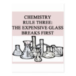 chemistry: the epensive glass breaks first postcard