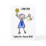 Chemo Bell - Blue Ribbon Woman Card