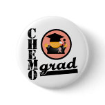 Chemo Grad Endometrial Cancer Ribbon Pinback Buttons
