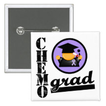 Chemo Grad General Cancer Ribbon Pinback Button