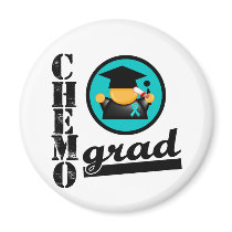 Chemo Grad Ovarian Cancer Ribbon Fridge Magnets