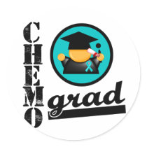 Chemo Grad Ovarian Cancer Ribbon Sticker