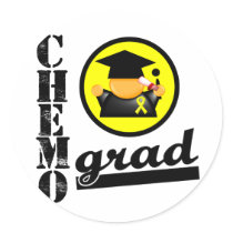 Chemo Grad Testicular Cancer Ribbon Round Sticker