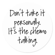 Chemo Talking Round Sticker